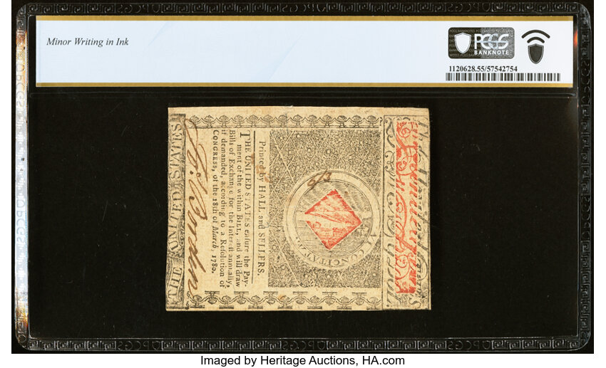image for: New Jersey June 9, 1780 $20 PCGS Banknote About Unc 55....