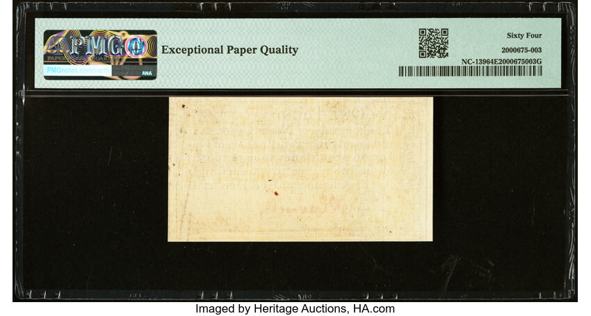 image for: North Carolina December, 1771 £1 PMG Choice Uncirculated 64 EPQ....