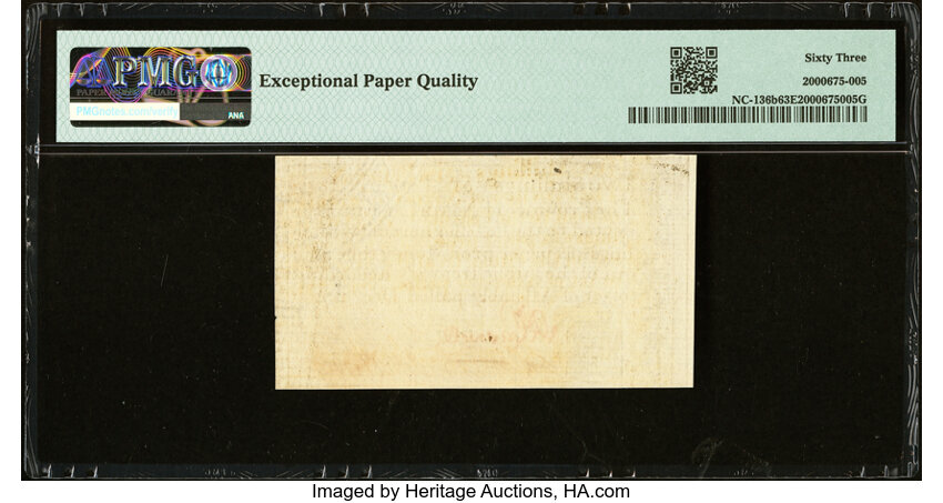 image for: North Carolina December, 1771 2s6d House PMG Choice Uncirculated 63 EPQ....