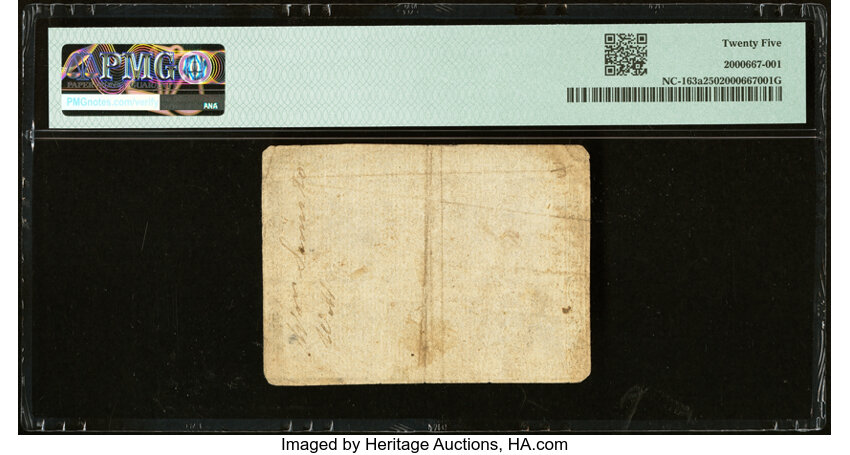 image for: North Carolina April 2, 1776 $6 Goat PMG Very Fine 25....