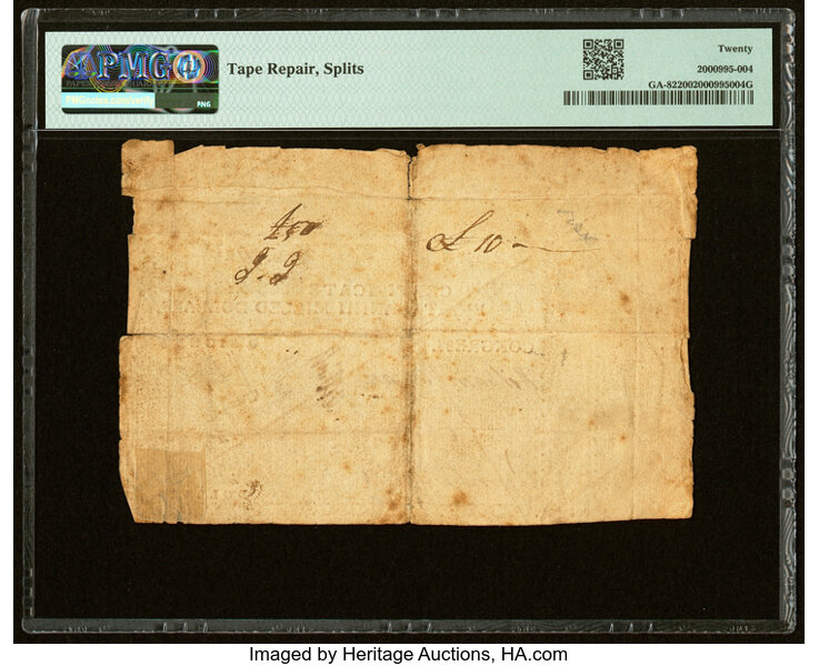 image for: Georgia 1776 $8 PMG Very Fine 20....