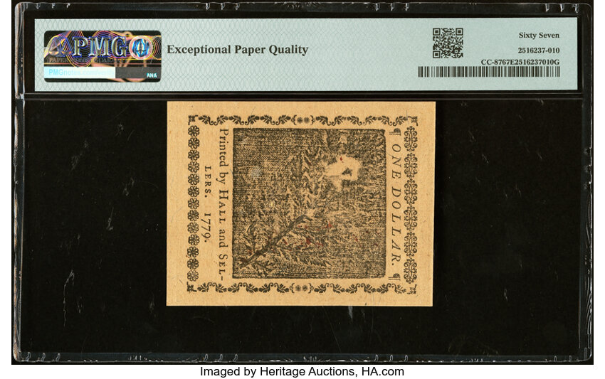 image for: Continental Currency January 14, 1779 $1 PMG Superb Gem Unc 67 EPQ....