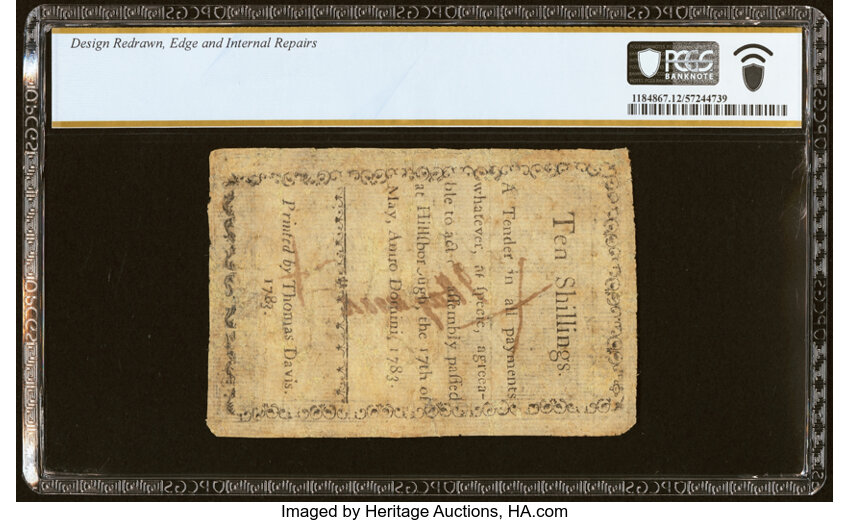 image for: North Carolina May 17, 1783 10s Counterfeit PCGS Banknote Fine 12 Details....