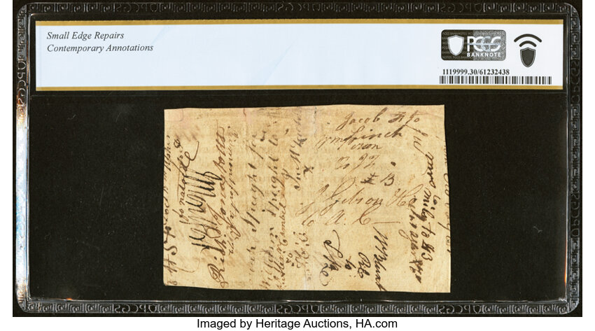 image for: North Carolina December, 1771 £3 PCGS Banknote Very Fine 30 Details....