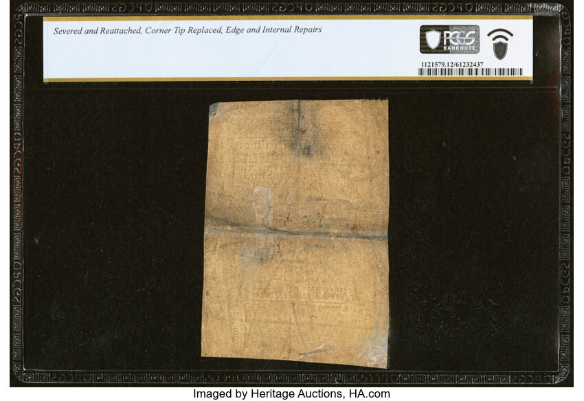 image for: Rhode Island May 3, 1775 1s PCGS Banknote Fine 12 Details....