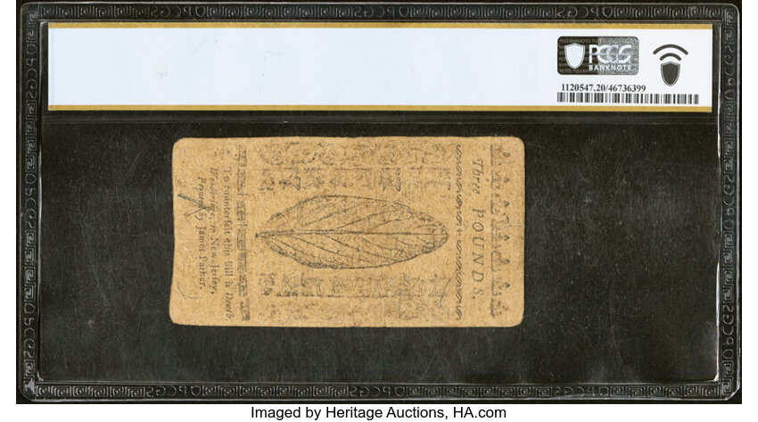 image for: New Jersey May 1, 1758 £3 PCGS Banknote Very Fine 20....