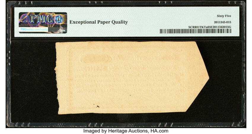image for: Providence Great-Bridge Lottery Ticket Oct. 30, 1790 Providence, Rhode Island New PMG Gem Uncirculated 65 EPQ....