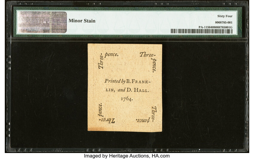 image for: Pennsylvania June 18, 1764 3d PMG Choice Uncirculated 64....