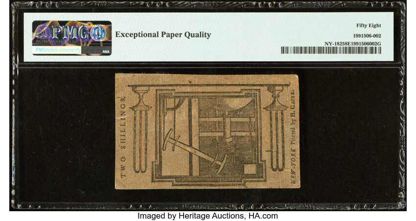 image for: New York January 6, 1776 (Water Works) 2s PMG Choice About Unc 58 EPQ....