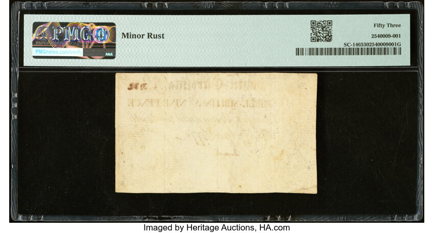 image for: South Carolina April 10, 1778 3s 9d PMG About Uncirculated 53....