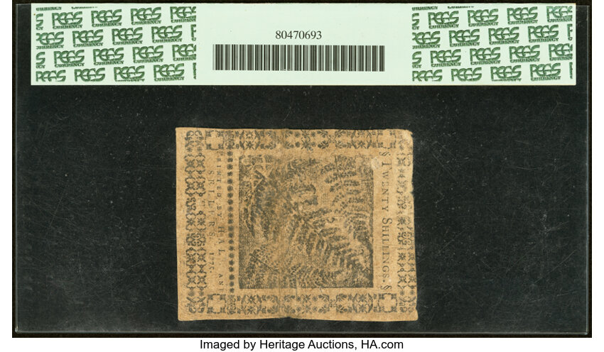 image for: Pennsylvania July 20, 1775 20s PCGS Very Fine 25....