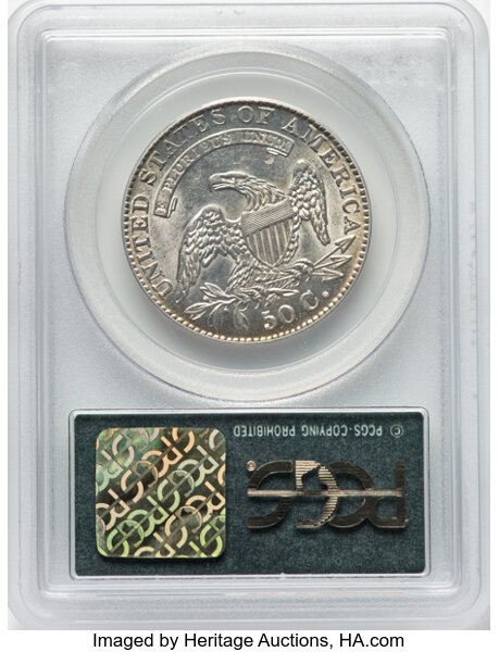 image for: 1831 50C O-102, R.1, AU55 PCGS. Housed in a Generation 3.1 green label holder. CDN: $400 Whsle. Bid for NGC/PCGS AU55. Mint...