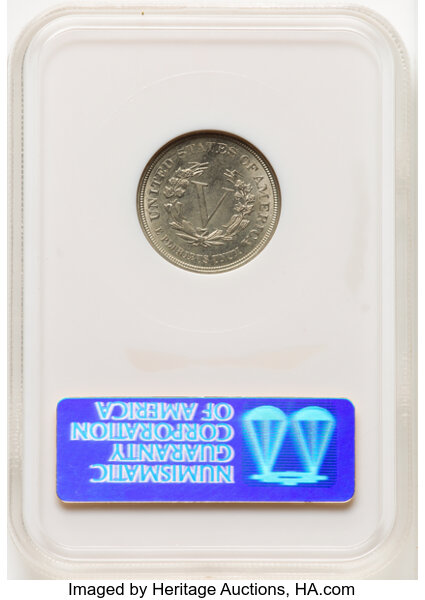 image for: 1883 No Cents 5c NGC MS64