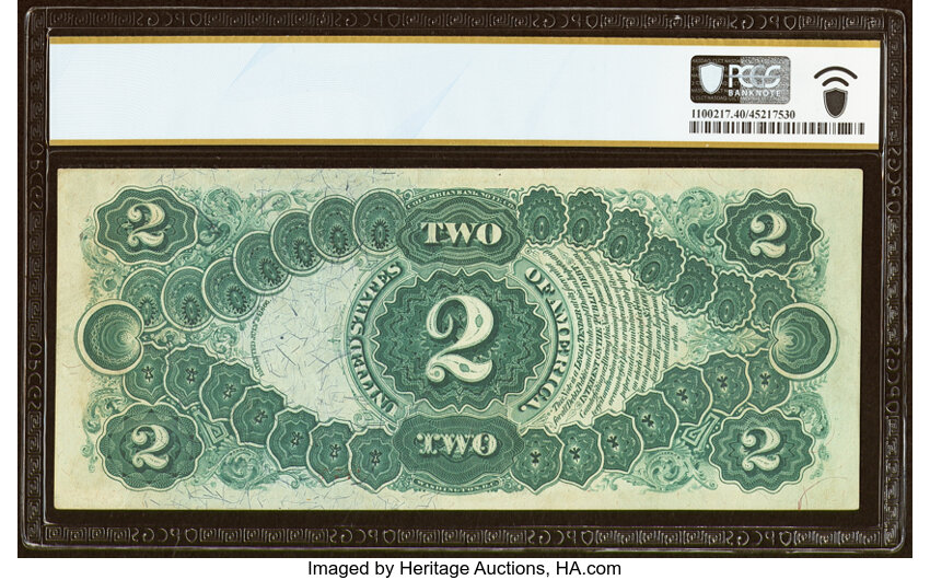 image for: Fr. 47 $2 1875 Legal Tender PCGS Banknote Extremely Fine 40....