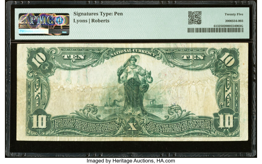 image for: Woburn, MA - $10 1902 Red Seal Fr. 613 Woburn National Bank Ch. # (N)7550 PMG Very Fine 25....