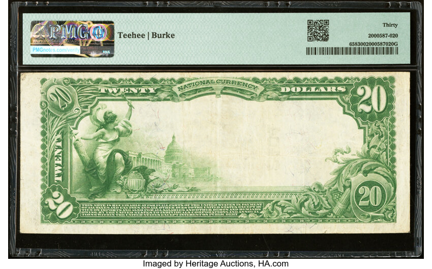 image for: Marlborough, MA - $20 1902 Plain Back Fr. 658 The Peoples National Bank Ch. # 2404 PMG Very Fine 30....