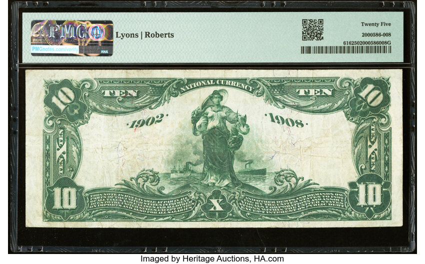 image for: Springfield, MA - $10 1902 Date Back Fr. 616 The Chicopee National Bank Ch. # (N)988 PMG Very Fine 25....