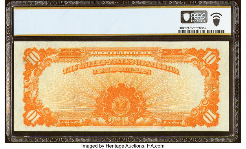 image for: Fr. 1172 $10 1907 Gold Certificate PCGS Banknote About Unc 55....