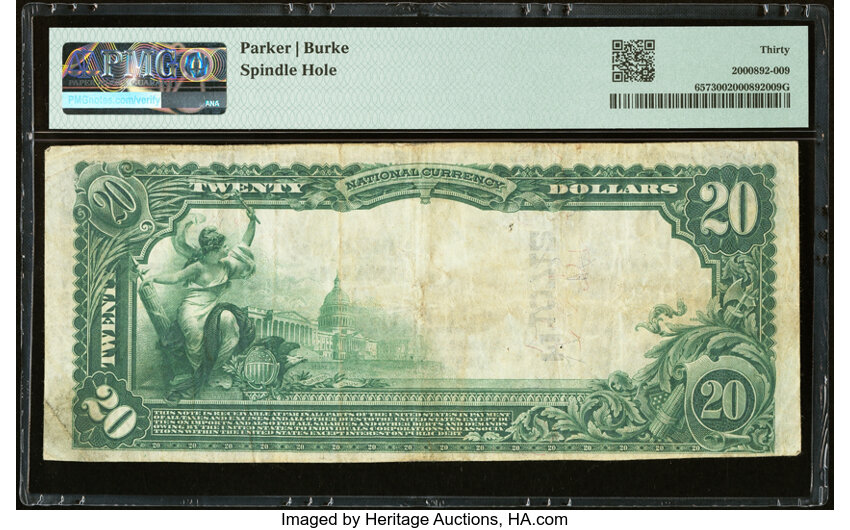 image for: Bloomsbury, NJ - $20 1902 Plain Back Fr. 657 The Citizens National Bank Ch. # (E)10712 PMG Very Fine 30....