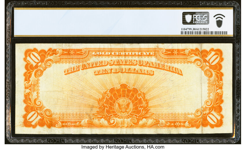 image for: Fr. 1172 $10 1907 Gold Certificate PCGS Banknote Very Fine 30....