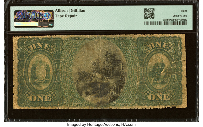 image for: Columbia, MO - $1 1875 Fr. 385 The Exchange National Bank Ch. # 1467 PMG Very Good 8 Net....