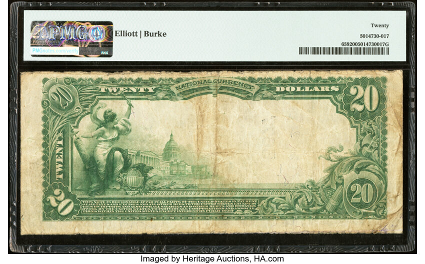 image for: Fayetteville, NC - $20 1902 Plain Back Fr. 659 The National Bank of Fayetteville Ch. # 5677 PMG Very Fine 20....