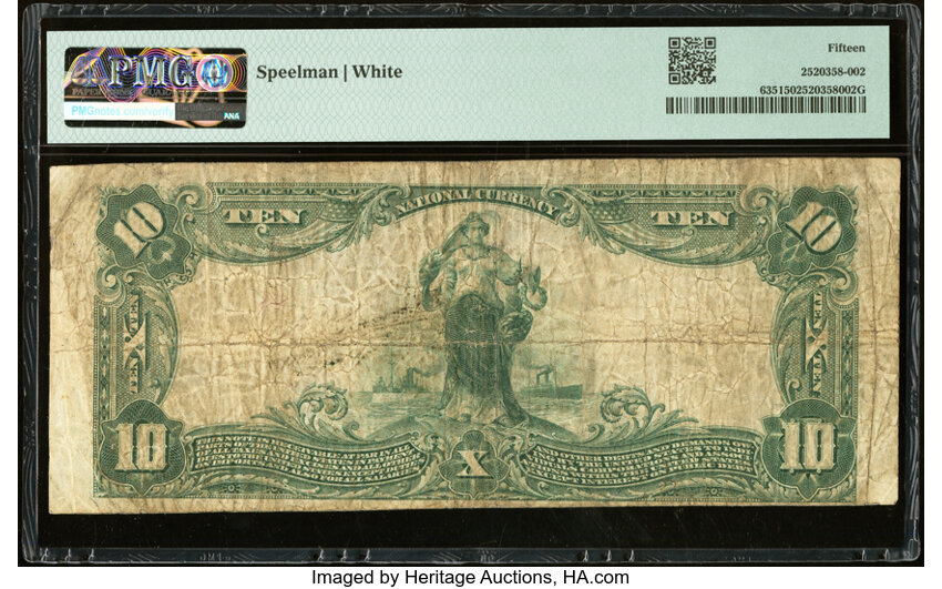 image for: Fort Wayne, IN - $10 1902 Plain Back Fr. 635 First National Bank Ch. # (M)11 PMG Choice Fine 15....