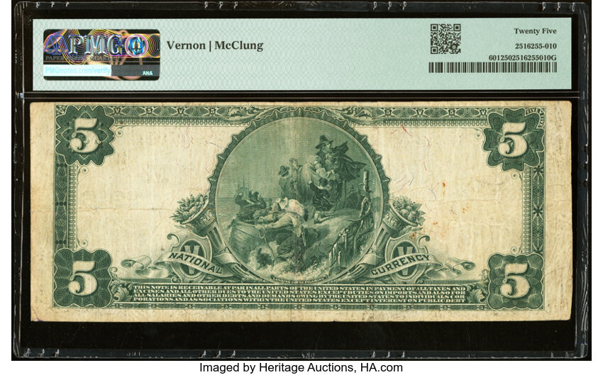 image for: Chicago, IL - $5 1902 Plain Back Fr. 601 The Washington Park National Bank Ch. # 3916 PMG Very Fine 25....