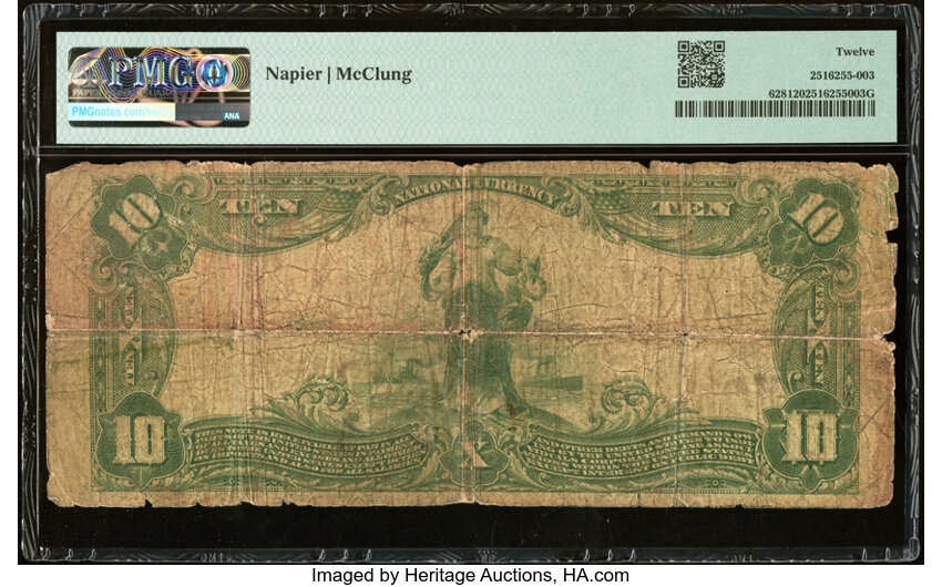 image for: Richmond, IN - $10 1902 Plain Back Fr. 628 The Second National Bank Ch. # 1988 PMG Fine 12....