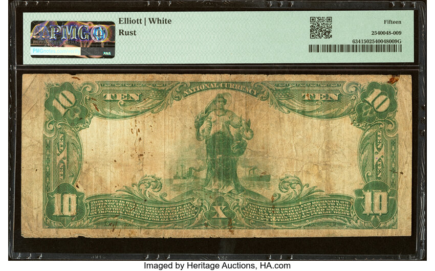 image for: Houston, TX - $10 1902 Plain Back Fr. 634 The Guaranty National Bank Ch. # 12062 PMG Choice Fine 15....