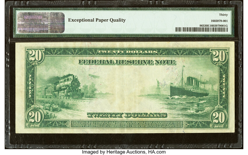 image for: Fr. 965 $20 1914 Federal Reserve Note PMG Very Fine 30 EPQ....