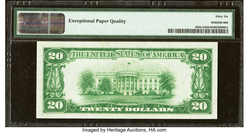 image for: Fr. 2050-G $20 1928 Federal Reserve Note. PMG Gem Uncirculated 66 EPQ....