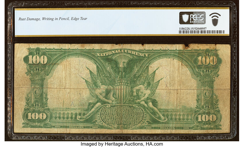 image for: Fort Worth, TX - $100 1902 Plain Back Fr. 698 The Fort Worth National Bank Ch. # 3131 PCGS Banknote Choice Fine 15....