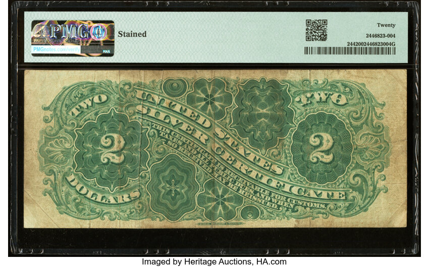image for: Fr. 244 $2 1886 Silver Certificate PMG Very Fine 20....