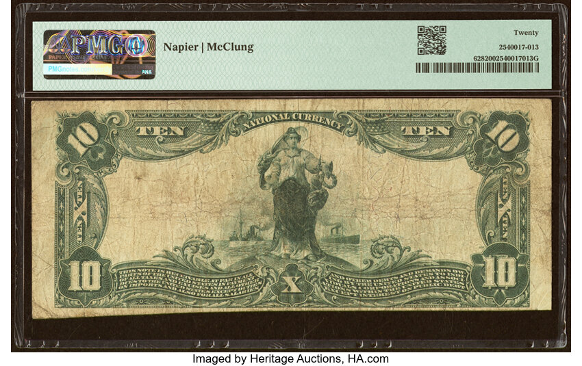 image for: Dawson, PA - $10 1902 Plain Back Fr. 628 The First National Bank Ch. # (E)4673 PMG Very Fine 20....