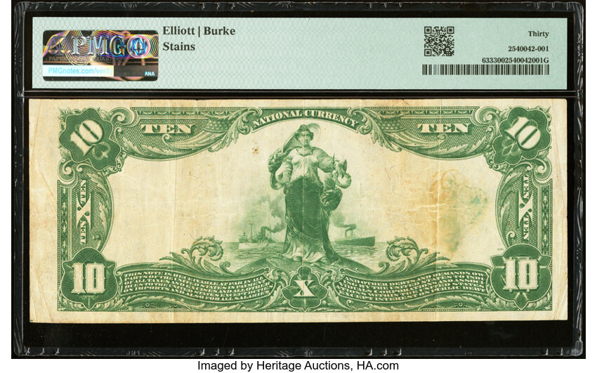 image for: Somerset, KY - $10 1902 Plain Back Fr. 633 The Farmers National Bank Ch. # 5881 PMG Very Fine 30....