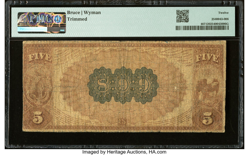 image for: Gloucester, MA - $5 1882 Brown Back Fr. 467 The Cape Ann National Bank Ch. # 899 PMG Fine 12....