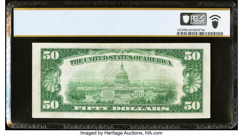 image for: Fr. 2102-G* $50 1934 Federal Reserve Star Note. PCGS Banknote Choice VF 35....