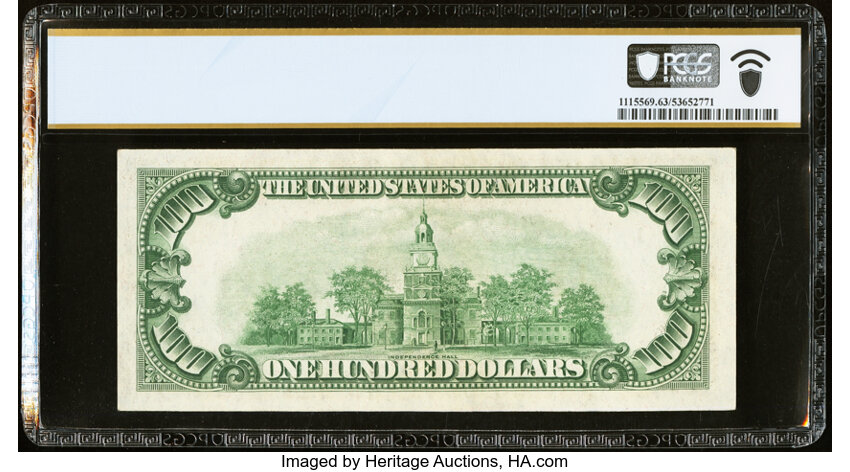 image for: Fr. 2155-J $100 1934C Federal Reserve Note. PCGS Banknote Choice Unc 63 PPQ....