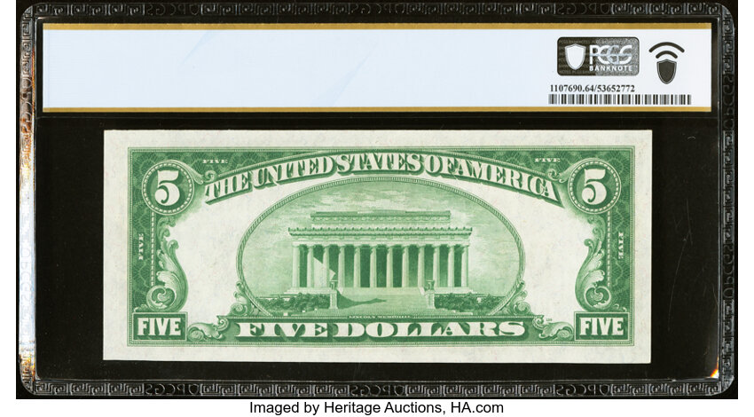 image for: Fr. 1950-K $5 1928 Federal Reserve Note. PCGS Banknote Choice Unc 64 PPQ....