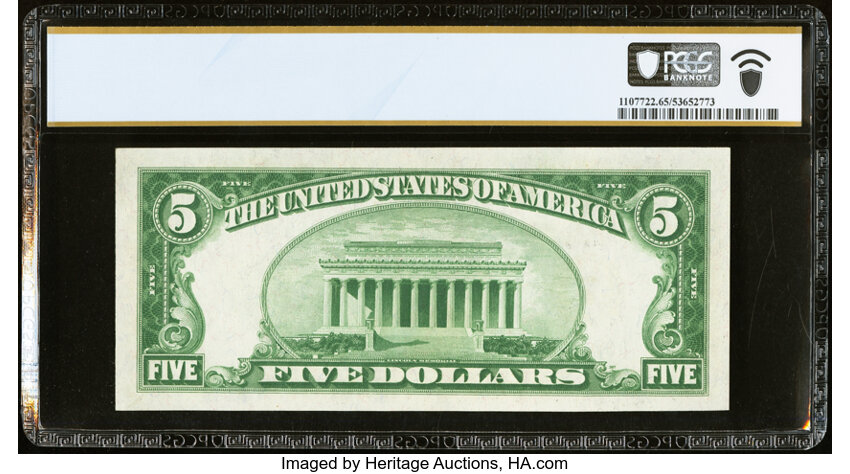 image for: Fr. 1951-G $5 1928A Federal Reserve Note. PCGS Banknote Gem Unc 65 PPQ....
