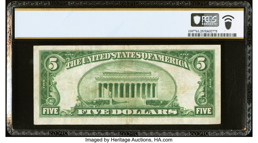 image for: Fr. 1952-C* $5 1928B Federal Reserve Star Note. PCGS Banknote Very Fine 25....