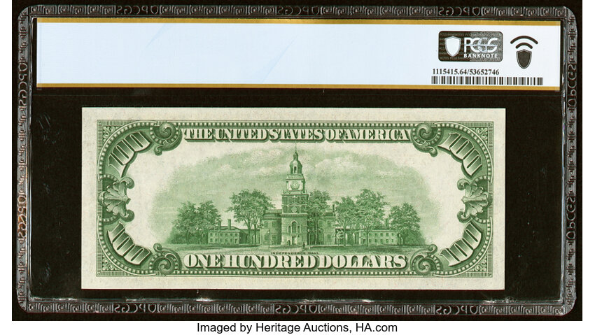 image for: Fr. 2153-B* $100 1934A Mule Federal Reserve Star Note. PCGS Banknote Choice Unc 64 PPQ....