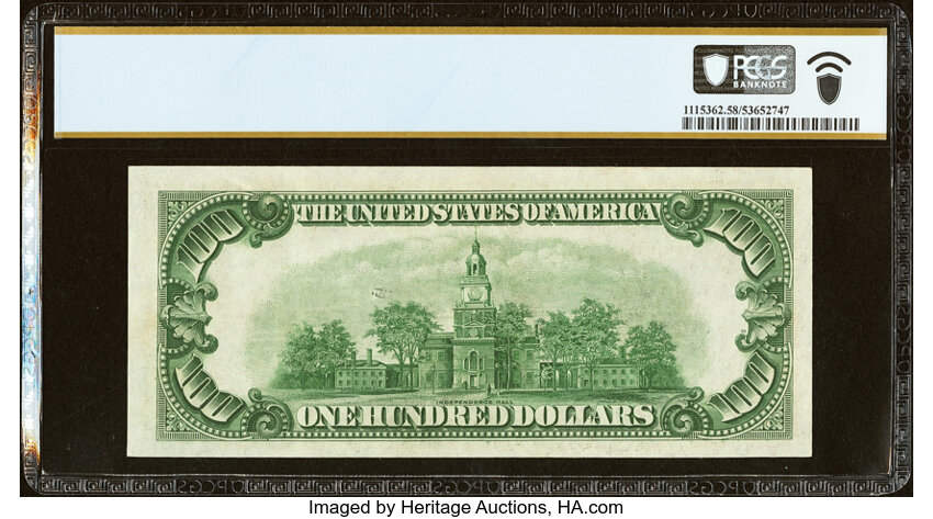 image for: Fr. 2152-G* $100 1934 Federal Reserve Star Note. PCGS Banknote Choice AU 58 PPQ....