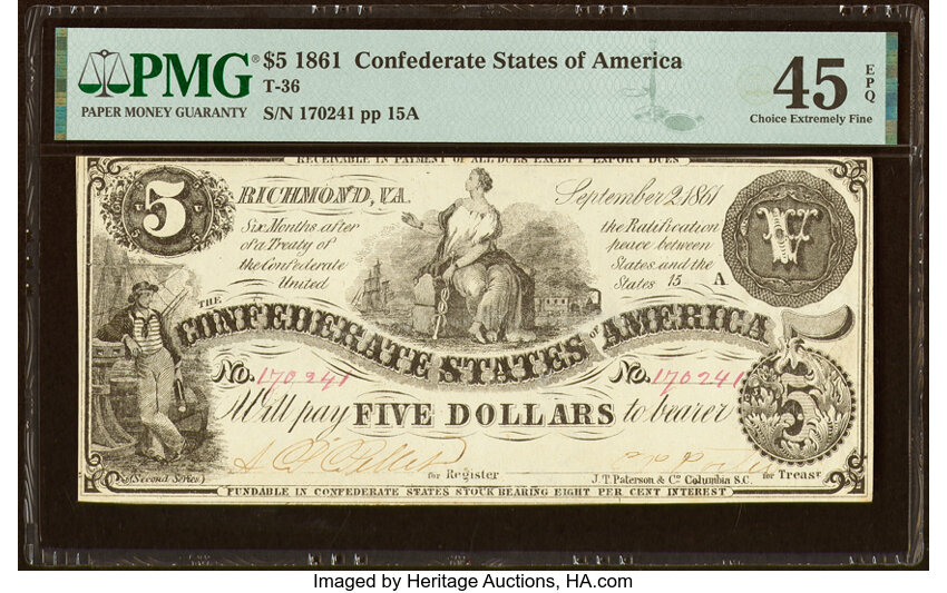 image for: T36 $5 1861 PF-4 Cr. 278 PMG Choice Extremely Fine 45 EPQ....