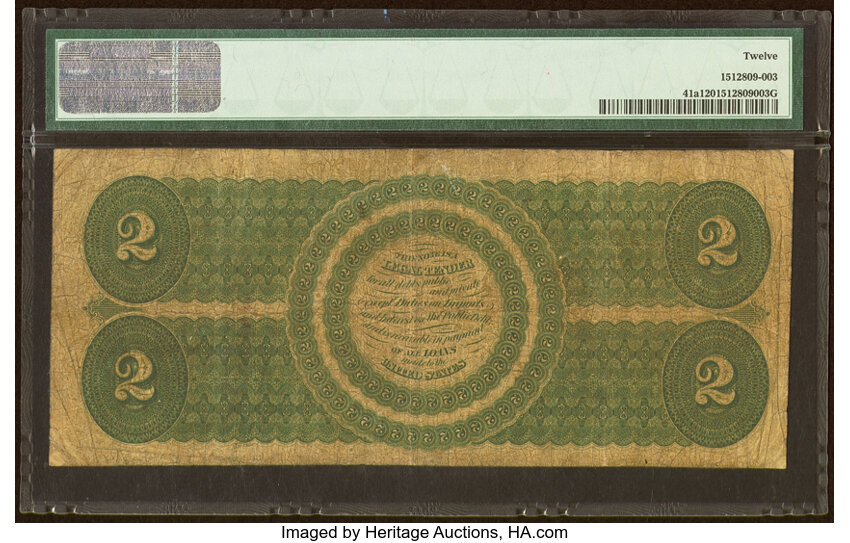 image for: Fr. 41a $2 1862 Legal Tender PMG Fine 12....