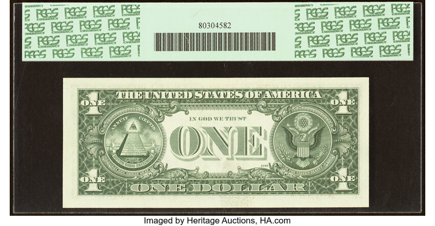 image for: Fancy Radar Serial Number 98888889 Fr. 1910-H $1 1977A Federal Reserve Note. PCGS Very Choice New 64PPQ....