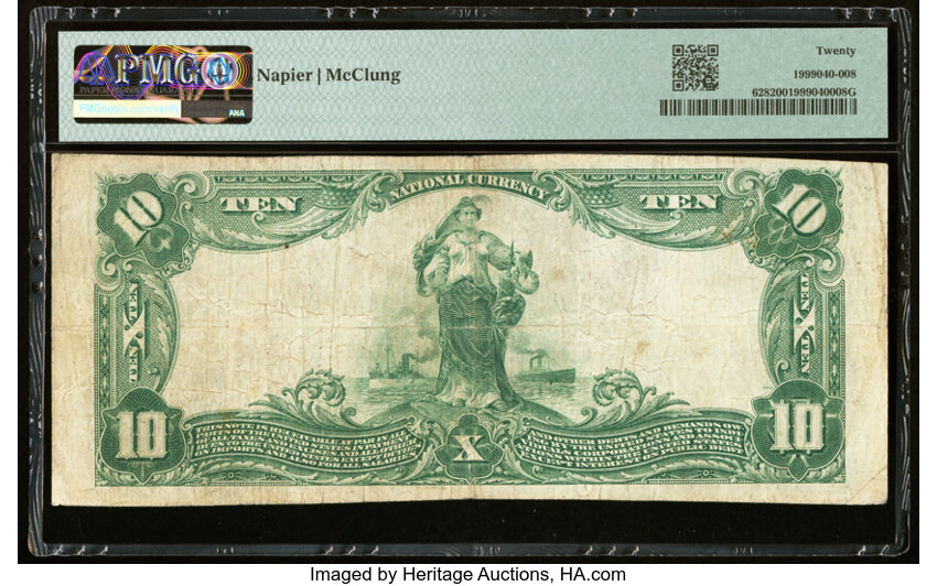 image for: Healdsburg, CA - $10 1902 Plain Back Fr. 628 The Healdsburg National Bank Ch. # 10204 PMG Very Fine 20....