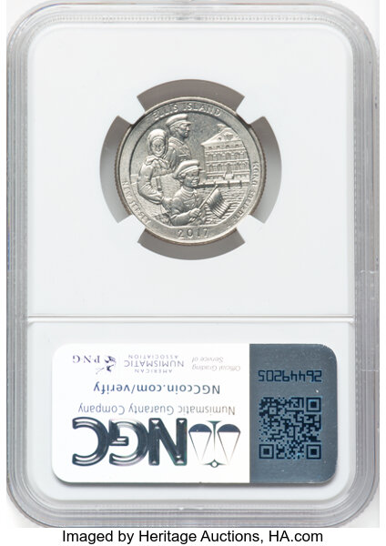 thumbnail for: 2017-D Ellis Island 25c NGC MS65