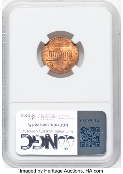 image for: 1963 1C Lincoln Cent -- On Split Planchet Before Struck -- NGC. (1.7g)....